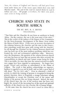 Church and state in South Africa