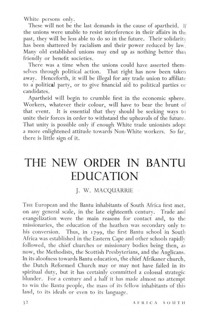 The new order in Bantu education