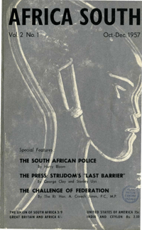 Africa South Vol.2 No.1 Oct-Dec 1957