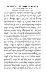 Political trends in Kenya