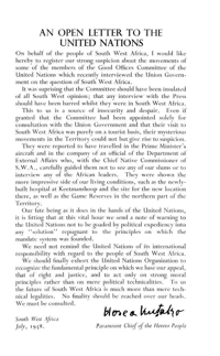 An open letter to the United Nations