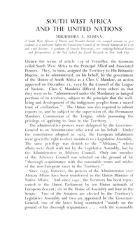 South West Africa and the United Nations