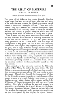 The Reply of Makerere