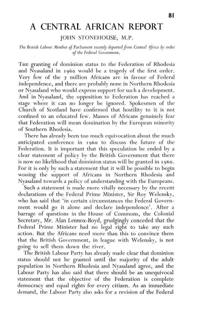 A Central African report