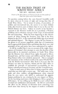 The Sacred trust of South West Africa