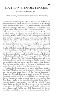 Southern Rhodesia explodes