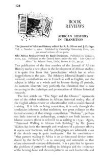 Book reviews: African history in transition