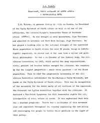 I B Tabata, President, Unity Movement of South Africa: a biographical note
