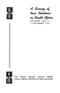 A survey of race relations in South Africa: October 1950 to September 1951

