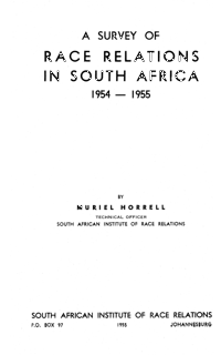 
A survey of race relations in South Africa: 1954-1955
