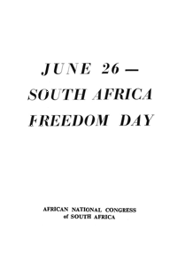 June 26: South Africa Freedom Day