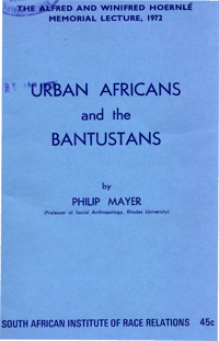 Urban Africans and the Bantustans