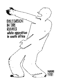 Dissension in the ranks: White opposition in South Africa
