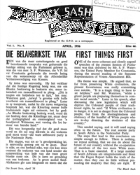 The Black Sash/Die Swart Serp Volume 1 Number 4 April 1956