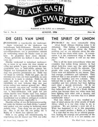 The Black Sash/Die Swart Serp Volume 1 Number 8 August 1956