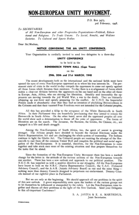 Notice convening the 6th Unity Conference