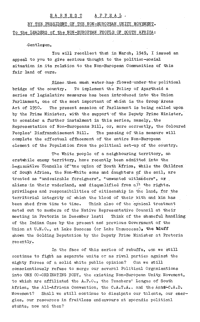 Earnest appeal by the President of the Non-European Unity Movement to the Leaders of the Non-European people of South Africa
