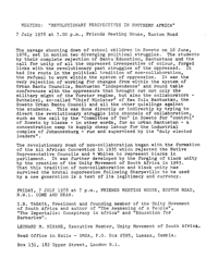 
Meeting: Revolutionary perspectives in Southern Africa
