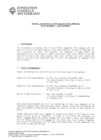 Circular from the Foundation Danielle Mitterrand  
