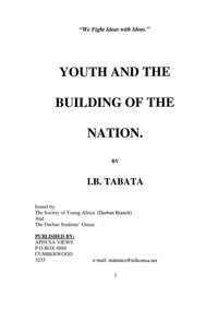 Youth and the building of the nation