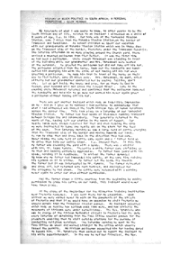 
History of Black politics in South Africa: a personal perspective
