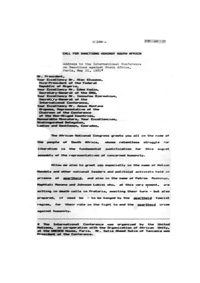 
Call for sanctions against South Africa:Address to the International Conference against Sanctions, Paris, May 21, 1981
