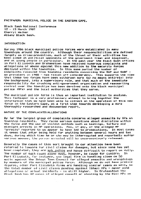 
Municipal Police in the Eastern Cape: Paper Presented at the Black Sash National Conference 1987
