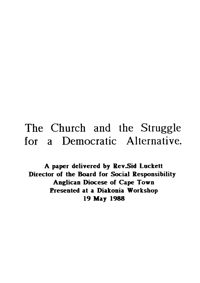 The church and the struggle for a democratic alternative
