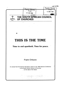 This is the time: time to end apartheid, time for peace
