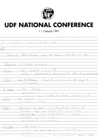 UDF National Conference held on 1 to 3 March 1991
