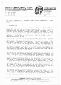 Political perspective: Presented at the National Consultative Conference held on 10 May 1991
