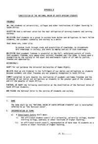 Constitution of the National Union of South African Students
