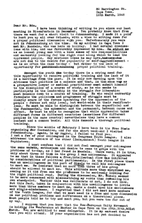 Letter from I B Tabata to A P Mda