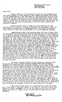 Letter from Nelson Mandela to I B Tabata