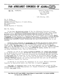 Letter from Potlako K Leballo to Oliver Tambo
