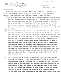 Letter from Moses Mabhida to Ray Simons