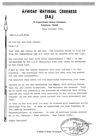 Letter from J D to Ray and Jack Simons