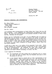 Letter from Stephen Chesine to Oliver Tambo