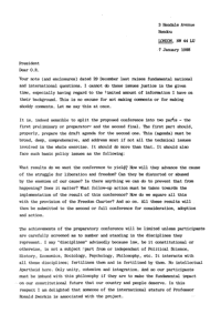 Letter from Nathaniel Masemola to Oliver R. Tambo
