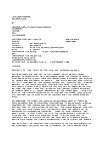 Discussions in Brazzaville: 6-9 September 1988
