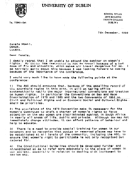 Letter from Kader Asmal to Zanele Mbeki