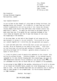 Letter from Jack and Ray Simons to Oliver Tambo
