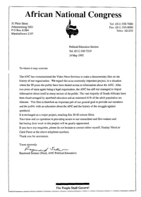 Letter from Raymond Suttner to whom it may concern
