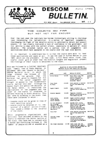Descom Bulletin No 11, July 1986