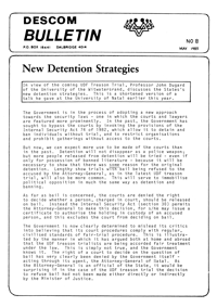 Descom Bulletin No 8, May 1985