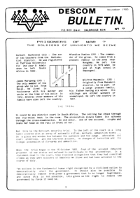 Descom Bulletin No 9, November 1985