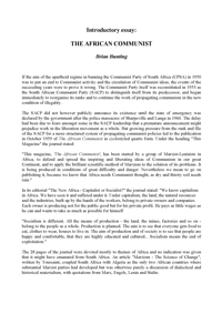Introductory essay: The African Communist