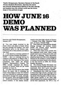 How June 16 demo was planned
