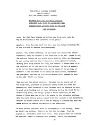 
Excerpts from long interview given by President O R Tambo to Associated Press correspondent, Mr Nicky Hanks on 7th June 1980 in Lusaka
