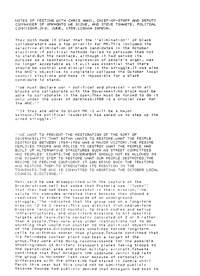Notes of the interview with Chris Hani and Steve Tshwete
